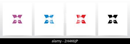 Mushroom Cloud On Letter Logo Design X Stock Vector