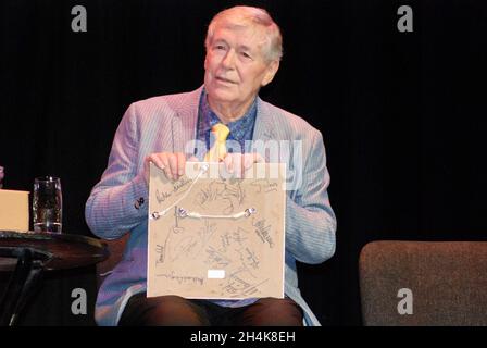 English TV, film, radio, and stage actor Bernard Holley. Known for Z-Cars, Doctor Who, Birds of a Feather. Here at at event commemorating Jon Pertwee. Stock Photo