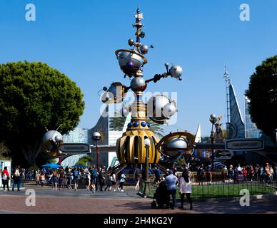 The Astro Orbitor ride in Tomorrowland in Disneyland, Anaheim, California USA Stock Photo