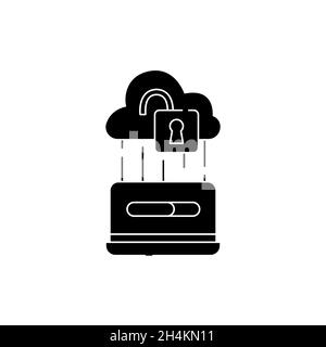 Cloud hacking olor line icon. Pictogram for web page, mobile app, promo. UI UX GUI design element. Editable stroke. Stock Vector