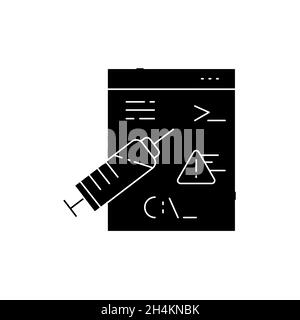 Code injection olor line icon. Pictogram for web page, mobile app, promo. UI UX GUI design element. Editable stroke. Stock Vector