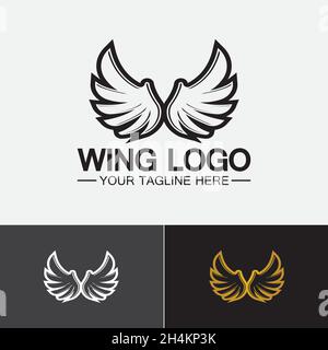 Wings logo vector icon symbol illustration design template Stock Vector