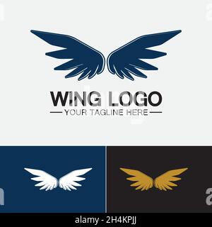 Wings logo vector icon symbol illustration design template Stock Vector