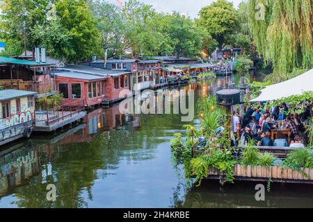 BERLIN, GERMANY - AUGUST 28, 2017: View of Flutgraben canal in Berlin. Stock Photo