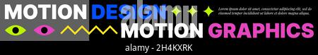 Motion Design and Graphics. Bright Cover for Social Media Blog. Editable User Header. . Vector illustration Stock Vector