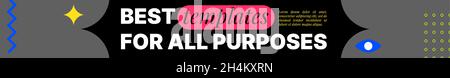 Header Template. Horizontal Banner. Cover for Social Media Blog. Vector illustration Stock Vector