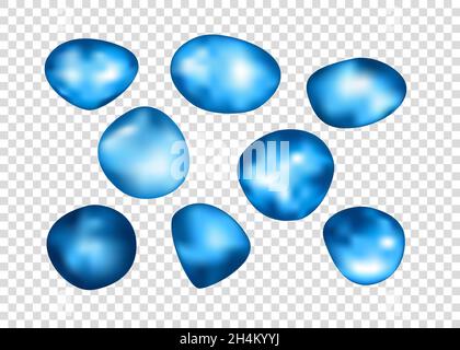 Water drops icons. Blue droplets isolated on white background. Humidity ...