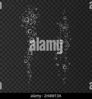 Underwater fizzing air bubbles stream. Oxygen  in water, sea, aquarium. Soda pop.  Fizzy drink. Undersea vector texture. Stock Vector
