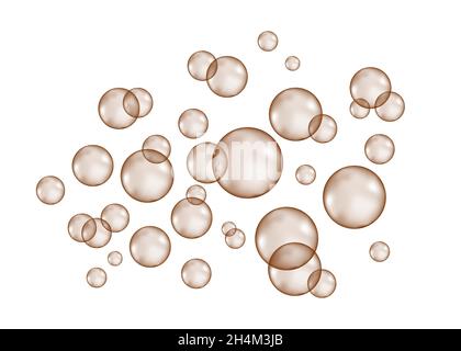 Fizz. Fizzing air chocolate  bubbles on white  background. Vector texture. Stock Vector