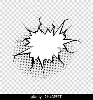 Speech bubble with halftone shadows in cartoon, comic style. Dialogue balloon. Vector template for social media, sale banners. Stock Vector
