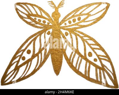 Abstract polygonal butterfly. Butterfly, linear freehand drawing Stock Vector