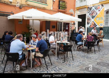 Taberna Baco tapas bar & restaurant in Cadiz Stock Photo