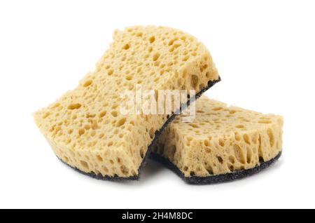 Sponges for dishwashing isolated on a white background Stock Photo