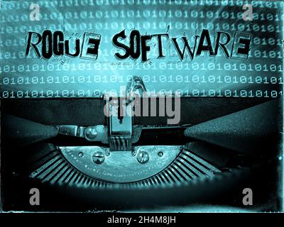 Rogue Software, Typewriter, Technology, Retrofuturism Stock Photo