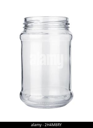 Empty glass jar isolated on a white background Stock Photo