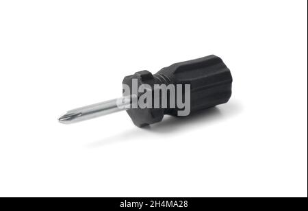 Black mini screwdriver isolated on a white background Stock Photo
