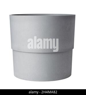 Concrete flower pot isolated on a white background Stock Photo