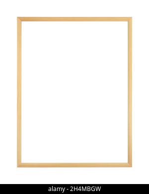 Empty picture wooden frame isolated on white background Stock Photo