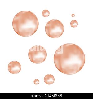 Realistic milk chocolate bubbles isolated on white background. 3d vector texture. Stock Vector