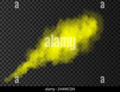 Blue, green smoke burst isolated on transparent background. Color steam  explosion special effect. Realistic vector column of fire fog or mist  texture .