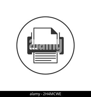 Printer or Fax Related Glyph Icon. Stock Vector