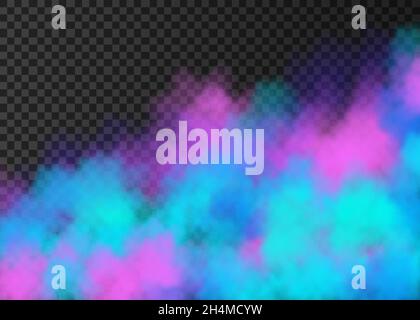 Blue, pink, violet smoke isolated on transparent background. Color steam  special effect. Realistic colorful vector fire fog or mist texture Stock  Vector Image & Art - Alamy