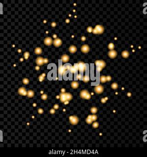 Gold glitter spray on transparent background. Glowing drops in motion.  Golden magic star dust. Light particles. Bright glitter explosion.  Sparkling fi Stock Vector Image & Art - Alamy