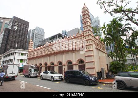 The Nagore Dargah in Telok Ayer Street in Chinatown, Singapore, was an Indian Muslim shrine turned into an Indian Muslim Heritage Centre. Stock Photo