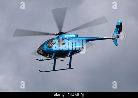 Ostrava, Czech Republic - September 15, 2018: Civilian helicopter at airport. Aviation and aircraft. Commercial and general aviation. Aviation industr Stock Photo