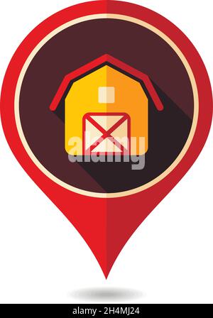 Barn pin map icon. Farm animal Map pointer. Map marker. Graph symbol ...