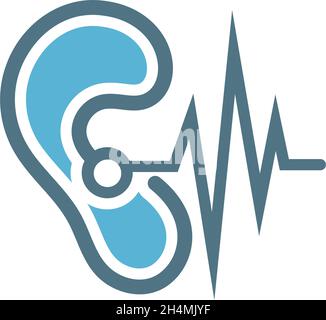 Ears logo icon flat design template vector Stock Vector