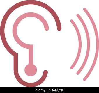 Ears logo icon flat design template vector Stock Vector