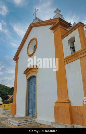 Small Church in Brazil, Santo Antonio de Lisboa, Florianópolis. Stock Photo