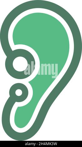 Ears logo icon flat design template vector Stock Vector