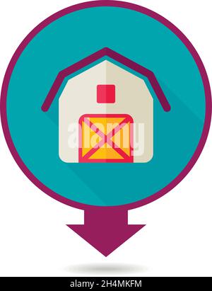Barn pin map icon. Farm animal Map pointer. Map marker. Graph symbol ...