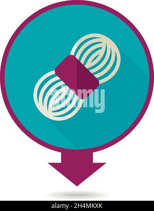 Roll of yarn pin map icon. Farm animal Map pointer. Map marker. Graph ...