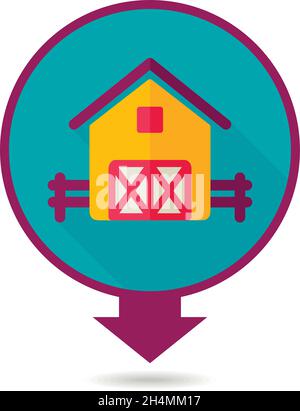 Barn pin map icon. Farm animal Map pointer. Map marker. Graph symbol ...