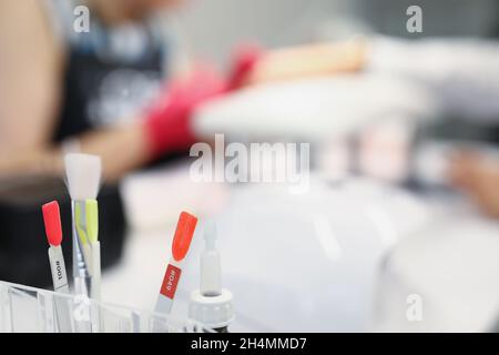 White covers on tubes Stock Photo