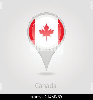 Canada flag pin map icon, isolated vector illustration eps 10 Stock Vector