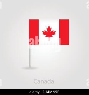 Canada flag pin map icon, isolated vector illustration eps 10 Stock Vector
