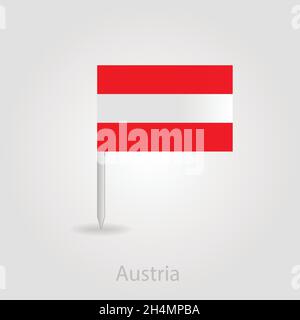 Austria flag pin map icon, isolated vector illustration eps 10 Stock Vector