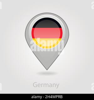 Germany flag pin map icon, isolated vector illustration eps 10 Stock Vector