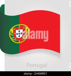 Portugal flag, isolated vector illustration eps 10 Stock Vector