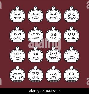 Halloween pumpkins icon set, vector illustration eps 10 Stock Vector