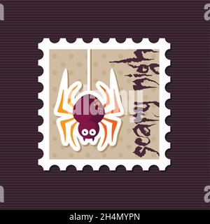 Spider halloween stamp, vector illustration eps 10 Stock Vector