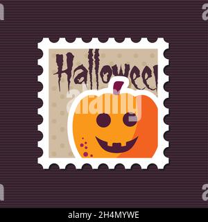 Halloween pumpkins stamp, vector illustration eps 10 Stock Vector