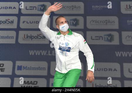 Szebasztian Szabo HUN Hungary Gold Medal 100m Butterfly Men Final Kazan, Russia. 03rd Nov, 2021. Aquatics Palace LEN European Short Course Swimming Championships Photo Andrea Staccioli/Deepbluemedia/Insidefoto Credit: insidefoto srl/Alamy Live News Stock Photo