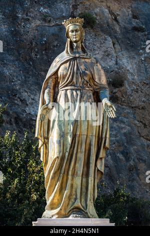 Selcuk, Izmir, Turkey – November 3, 2020. Giant bronze statue of Virgin Mary in Selcuk, Turkey. The statue was erected in 1996. Stock Photo