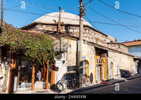 Akhisar, Manisa, Turkey – November 9, 2020. Yeni Hamam bath house in Akhisar town of Manisa province in Turkey. The building dates from 1413. Stock Photo