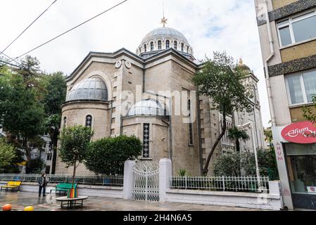 Istanbul, Turkey – November 15, 2020. Greek Orthodox church Hagia Triada in Kadikoy neighborhood of Istanbul. Stock Photo
